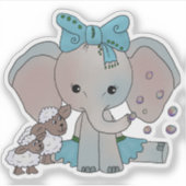 Elefant ubd Schafe Aufkleber シール (正面)