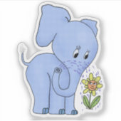 Elefant und Blume Aufkleber シール (正面)
