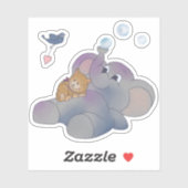 Elefant und Kätzchen Aufkleber シール (シート)