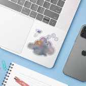 Elefant und Kätzchen Aufkleber シール (ノートパソコンとiPhone)