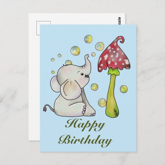 Elefant und Pilz  ポストカード (正面/裏面)