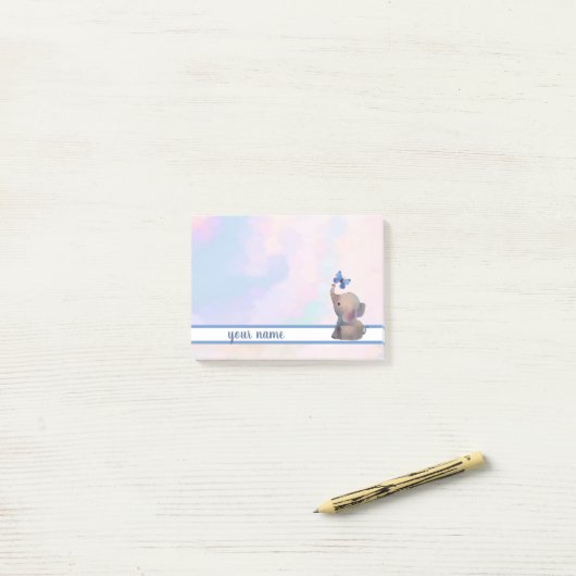 Elefant und Schmetterling Post-it Klebezettel ポストイット (デスク上)