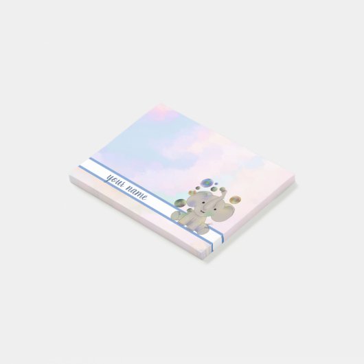 Elefant und Seifenblasen Post-it Klebezettel ポストイット (アングル)