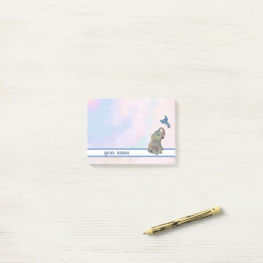 Elefant und Vogel Klebezettel ポストイット (デスク上)