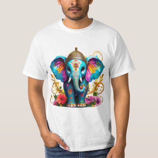 ELEFANTE DE LA INDIA POP ART Tシャツ (正面)