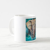 Elefante Majestuoso en Acuarela コーヒーマグカップ (正面左)