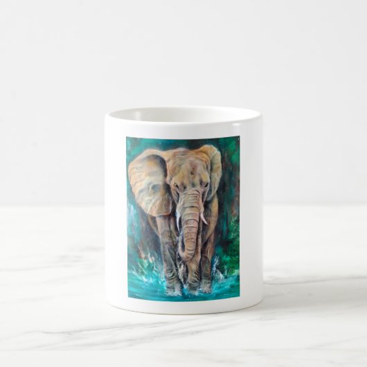 Elefante Majestuoso en Acuarela コーヒーマグカップ (中央)