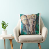 Elefante  Realista, Acuarela クッション (椅子)