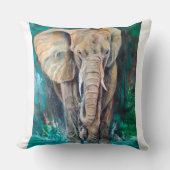 Elefante  Realista, Acuarela クッション (正面)