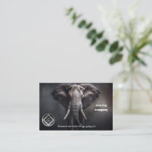 Elefantenportrait Hintergrund dunkel Umzugsfirma 名刺 (スタンド正面)