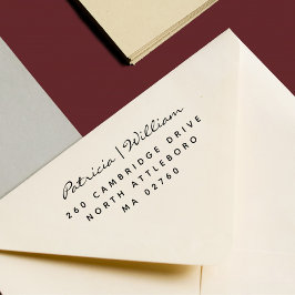 Eleganスクリプトの2つの名前のシンプル差出人住所 ラバースタンプ