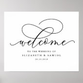 Eleganスクリプトは結婚の署名を歓迎 ポスター (正面)