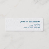 EleganテクスチシンプルャWhite Blueコンサルタント スキニー名刺 (正面)