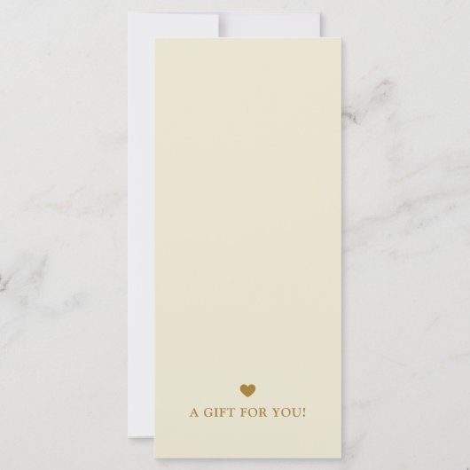 Elegan Beige Minimalist Custom Business Gift Card (裏面)