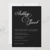 Elegan Black & White Minimalistのエレガントイン結婚ズ 招待状 (正面)