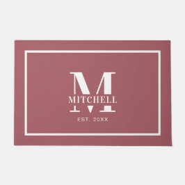 Elegan Dustyピモノグラムのンのカスタムファミリ名 ドアマット