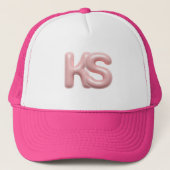 Elegan ks monogram alphabet trucker キャップ (正面)