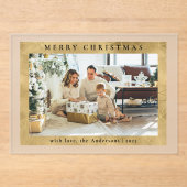 Elegan Stylish Faux Gold | Photo Christmas Card アクリル招待状 (正面)