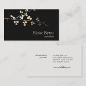 Elegan Tree Branch金ゴールドと黒 名刺 (正面/裏面)