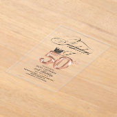 Elegance 50th & Fabulous Birthday  アクリル招待状 (レイダウン)