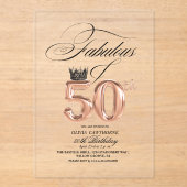 Elegance 50th & Fabulous Birthday  アクリル招待状 (正面)
