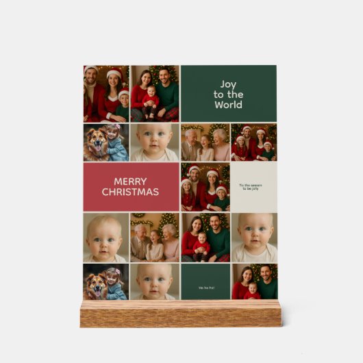 elegance big many collage Christmas images  アクリルサイン (正面)