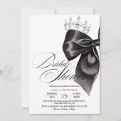 Elegance Black Bow Bridal Shower 招待状 (正面)
