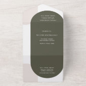 Elegance Bohemian Arches Sage Green Beige Wedding オールインワン招待状 (外側)