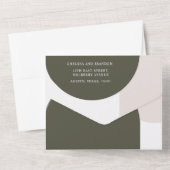 Elegance Bohemian Arches Sage Green Beige Wedding オールインワン招待状 (裏面)