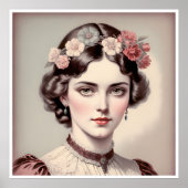 Élégance d'antan, beauté aux fleurs couronnée ポスター (正面)