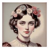 Élégance d'antan, beauté aux fleurs couronnée ポスター (正面)