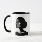 Élégance en contraste, un portrait captivant マグカップ (左)