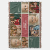 elegance family 8 Photos collage merry Christmas スローブランケット (正面縦)