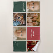 elegance family Photos collages merry Christmas ビーチタオル (正面)