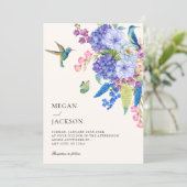 Elegance floral bird wedding  招待状 (スタンド正面)