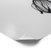 Élégance florale en noir et blanc ポスター (コーナー)