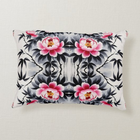 Elegance in Bloom: Floral Harmony printed アクセントクッション (裏面)