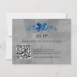 Elegance in Bloom: QRコードRSVP 出欠カード