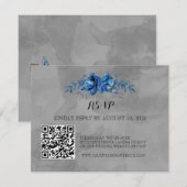 Elegance in Bloom: QRコードRSVP 出欠カード (正面/裏面)