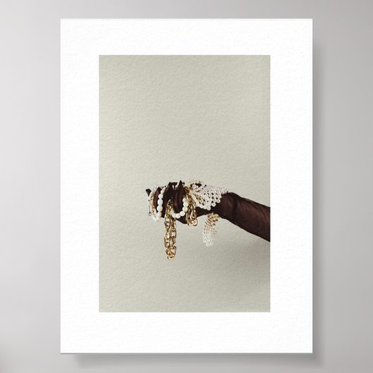 "Elegance in Hand" – Minimalist Jewelry Art Poster ポスター (正面)