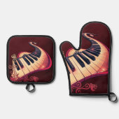 Elegance in motion, the curved piano.  鍋つかみ&鍋敷きセット (正面)