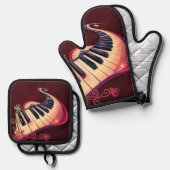 Elegance in motion, the curved piano.  鍋つかみ&鍋敷きセット (正面/裏面)