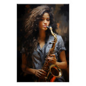 Elegance in Oil: Dynamic Saxophonist ポスター (正面)