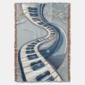 Elegance in piano keys and blossoms.  スローブランケット (正面縦)