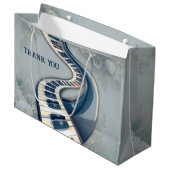 Elegance in piano keys and blossoms. ラージペーパーバッグ (正面アングル)