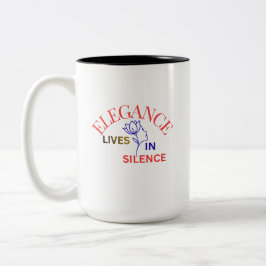 Elegance Lives in Silence Minimalist Typography ツートーンマグカップ