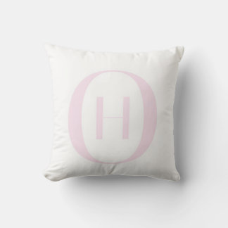 Elegance Monogram Initial H Pastel Pink クッション