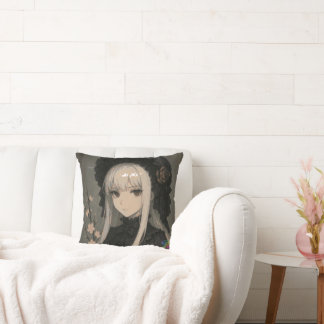 Elegance of the Midnight Blossom Maiden クッション