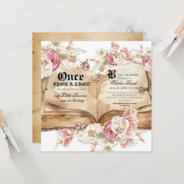 Elegance Pink Rose Floral Royal Baby Shower 招待状