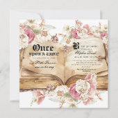 Elegance Pink Rose Floral Royal Baby Shower 招待状 (正面)